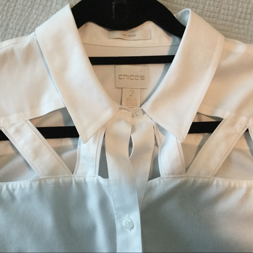 Chico’s (US size 12) cut-out white button down